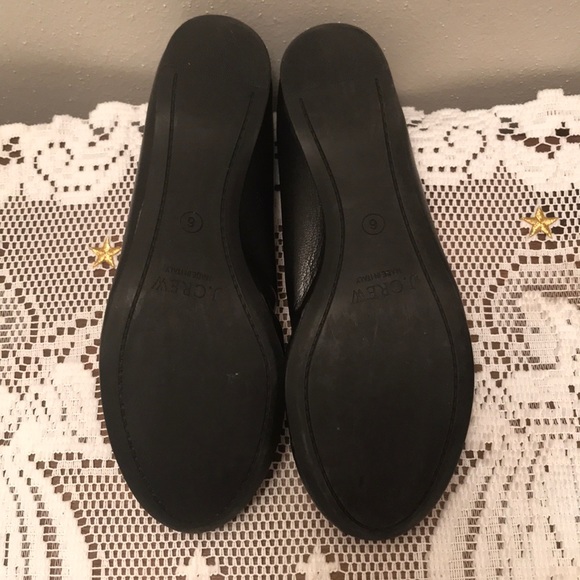 J. CREW Black And Silver Leather Flats Sz 6 - Picture 6 of 7